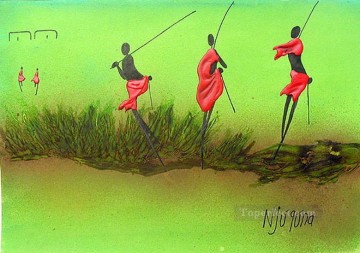 アフリカ人 Painting - グリーンアフリカンで